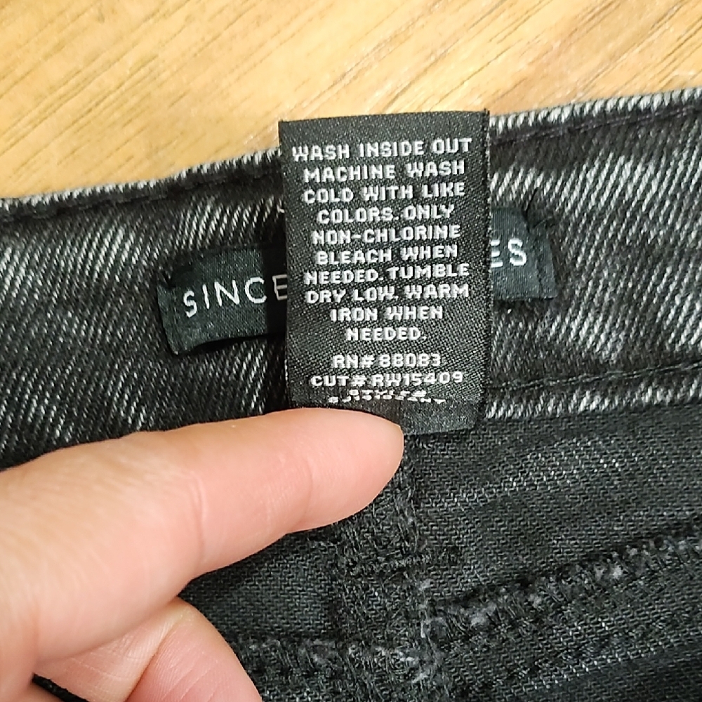 Sincerely Jules Washed Black Denim Midi Skirt with Cargo Pockets - Picture 3 of 6